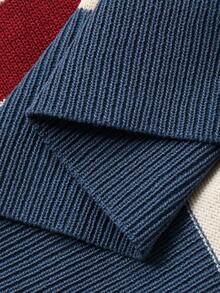 Vivie Lora Suéter de mujer de manga larga con cuello redondo, botones frontales y ribete de contraste con estampado de rayas - Rosa - Ver 7