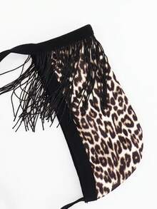 Calzoncillos sexys para hombres con estampado de leopardo, sombra y flecos negros de moda y atractivos - Multicolor - Ver 5