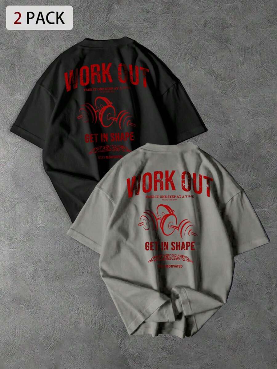 Sport MetroGents Áo thun thể thao tay ngắn in chữ dành cho nam - màu đen - Xem 1