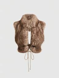 ROMWE Avant 女性用 Y2K ベイビー アニマル柄 バックル フェイクファー カラー ベストトップ