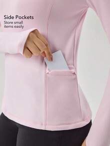 OutZeal 女士保暖户外T恤 粉色 日常休闲 保暖内衬 柔软舒适 长袖 圆领 侧袋 - 粉色 - 查看 2