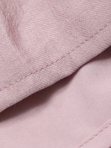 Dazy Plus Đầm dáng rộng, cổ vuông, tay ngắn, thắt eo, màu hồng, kiểu dáng thanh lịch, thích hợp cho mùa xuân/hè. - Hồng - Xem 3