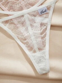 Charlaine Chiloți tanga romantici din dantelă, culoare uni, pachet de 5 bucăți pentru femei - Multicolor - Vizualizare 3