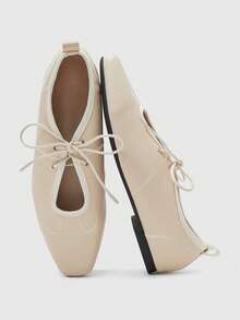 CUCCOO BIZCHIC Women's Casual Versatile Commuting Simple Lace-Up Flats Valentine's Day - Apricot - View 10