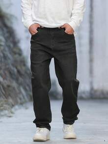 Manfinity Hypemode Men's Solid Color Casual Denim Jeans - Grey - View 1