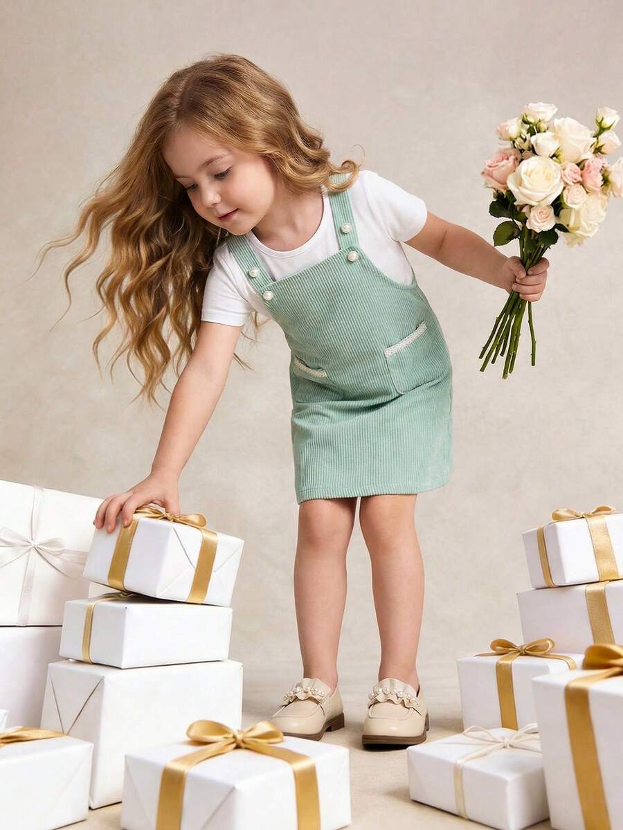 PrepCrw 1件装 少女优雅都市学院风浅绿色吊带连衣裙,适合外出、聚会、节日、春季、夏季、婚礼等场合。 - 薄荷綠 - 查看 1