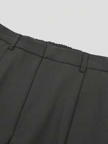 DAZY 男士纯色深灰色西装外套和裤子套装，春秋季 - 深灰色 - 查看 8