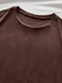 Manfinity BRENVOR Men 3pcs Solid Round Neck Plain Short Sleeve Tee, For Going Out, For Friends - Multicolor - View 5