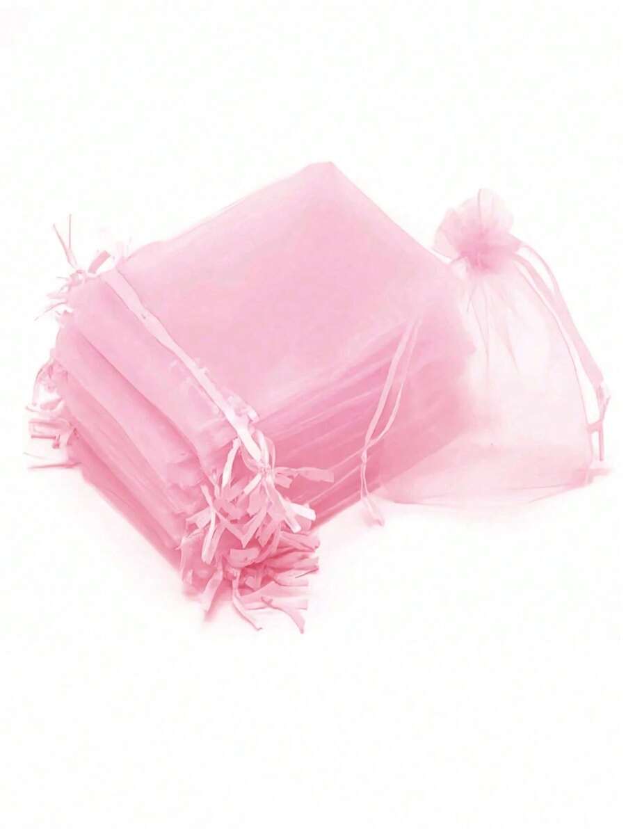 5/10/20/50/100个装 多色纱布袋 礼品包装 束口袋 派对婚礼回礼 首饰收纳袋 节日生日庆典装饰 家居用品