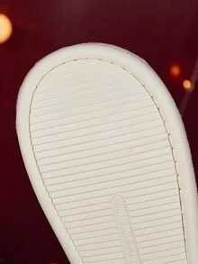 HARRY POTTER X SHEIN Fashionable And Cute Pink Embroidered Every Flavour Beans Women Non-Slip Indoor Slippers Girls Soft Plush Warm Winter House Stripe Shoes Durable Sole, Home Bedroom Air-Conditioned Room Spring Autumn,Gift Ideas - Pink - View 11