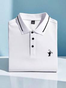 Calvornis Kemeja Polo Putih Pria Ukuran Besar Bermotif Kasual, Formal, Upacara - Putih - View 3