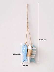 Madebyblanc 1件地中海风格创意渔网小鱼串挂饰，海洋风悬挂装饰，家居背景墙渔网装饰，适合家庭庭院装饰 - 彩色 - 查看 8