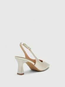 CUCCOO BIZCHIC Nuevos zapatos de vestir de tacón ancho y punta cuadrada con diseño minimalista francés, versátiles, para mujer, para primavera/otoño - Dorado - Ver 9