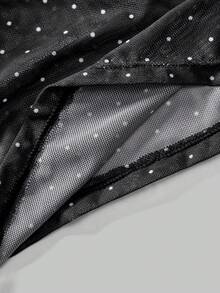 闪亮水钻亮片网眼男士打底T恤