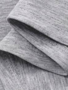DAZY Abito midi casual da donna con colletto polo e maniche corte, a contrasto di colore, abito estivo - Grigio - Visualizzare 3