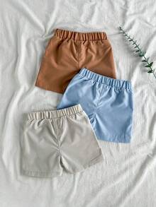 SHEIN 男婴夏季多件套时尚休闲裤，适合此套装，非常适合居家、休闲、户外活动、与朋友聚会，简单舒适的设计保持舒适时尚的外观 - 彩色 - 查看 2