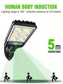 1/2/4/6/8 piezas Luces solares exteriores de alta luminosidad, luces solares para senderos con sensor de movimiento, luces de LED, 3 modos de iluminación, adecuadas para hotel, porche, jardín, patio, cerca, patio y talla grande - Blanco - Ver 2