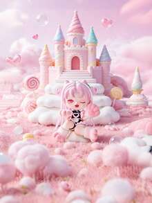 POKOJA LAND Hộp bí ẩn (không có bông nhồi), Bộ sưu tập búp bê Lâu đài Mây huyền ảo - 8 mô hình (7 mô hình thường + 1 mô hình ẩn), Đồ chơi sưu tầm bằng nhựa ABS với trang phục màu pastel kỳ ảo và điểm nhấn lâu đài bay, Món quà ý nghĩa dành cho bạn bè và gia đình, Vật trang trí độc đáo cho kệ/bàn làm việc, Bộ nhân vật mộng mơ đáng yêu dành cho người sưu tầm mô hình và những người yêu thích thể loại giả tưởng. - thủy triều chơi hộp mù - Xem 4