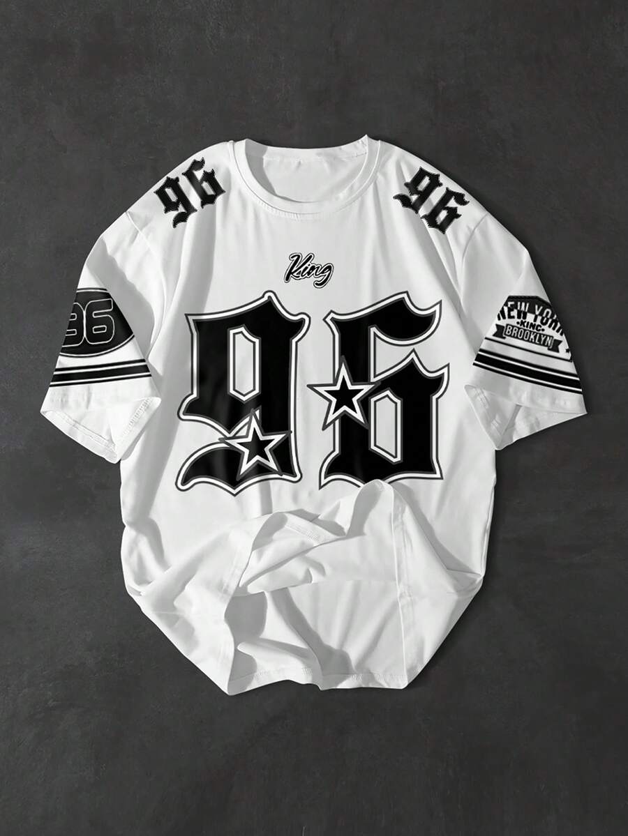 PAVTROS Men's Minimalist Printed Round Neck Short Sleeve T-Shirt