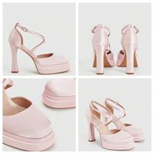 CUCCOO LuxiPop 女士厚底时尚搭扣高跟鞋，适合派对场合 - 淺粉色 - 查看 1