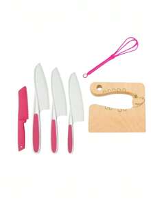 1 set Juego de utensilios de cocina para niños con cuchillo funcional de diseño práctico para desarrollar habilidades manuales y de aprendizaje temprano. Juguetes educativos para la vida práctica y tiempo de cocina familiar. Ideas de regalo navideño y relleno de calcetines para niños. - Multicolor - Ver 10