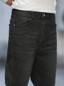 Manfinity Hypemode Men's Solid Color Casual Denim Jeans - Grey - View 7