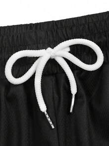 ROMWE MEN Anime Men's Casual 2 In 1 Print Drawstring Shorts - Multicolor - View 3