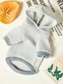 PETSIN 1 Small Dinosaur Letter Printed Pet Hoodie For Autumn And Winter, Light Gray Thick Warm Pet Clothing - Light Grey - View 3