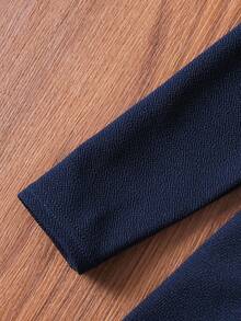 Emery Rose Kids Emery Rose Kids 女童优雅休闲圆领套头开叉设计中长连衣裙，适合上学、日常休闲装、秋冬幼儿女孩生日女孩妈妈和我搭配万圣节返校秋季女童海军蓝连衣裙幼儿女孩海军蓝连衣裙女童长袖连衣裙女童纽扣连衣裙小女孩海军蓝连衣裙女童海军蓝连衣裙