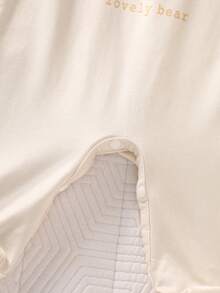 SHEIN 4件套爱心熊碎花连体衣套装 - 米色 - 查看 7