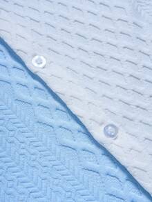 Manfinity CasualCool 男士休闲撞色短袖衬衫，夏季浅蓝色和白色衬衫，男士街头风衬衫，婴儿蓝男士衬衫 - 彩色 - 查看 6