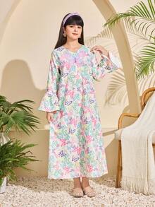 Áo choàng tay loe in hình bướm 3D dễ thương, kiểu dáng thường ngày cho bé gái tuổi teen. - Hồng - Xem 7
