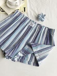 Comfortcana 大码复古棕色格子休闲短裤 - 彩色 - 查看 6