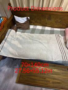 1pc Beige Towels, Family Size, Pure Combed Cotton, Thickened, Absorbent, Striped, Multi-Ribbed, Satin Style, Ideal For Home Use, Bathing, Face Washing, Body Wiping, Towels, Hand Towels, And Other Bathroom Essentials. - Beige - View 6