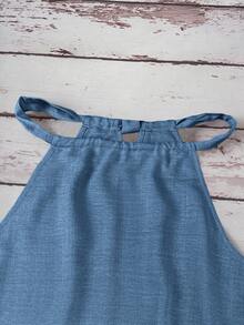 SHEIN LUNE Women's Casual Textured Sleeveless Tank Top, Suitable For Summer Vacation, Commute, And Daily Wear - Blue - View 4