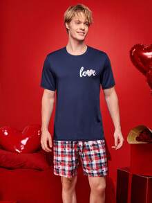 Notgurli Men's Funny Print Pajama Set, Suitable For Spring/Summer And Valentine's Day - Multicolor - View 3