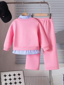 Genkimix Kids Conjunto de sudadera con lazo 2 en 1 para niñas jóvenes