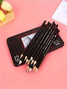 12 Pcs Premium Wood Sketching Pencils Set Professional Drawing ,Graphite Drawing Pencils For Artists School Art Supplies Back To School