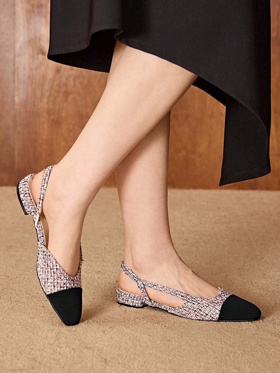 MOTF PREMIUM WOMEN'S ELEGANT VERSATILE PATCHWORK COMFORTABLE FLAT LOAFERS FOR WORK & COMMUTE SPRING SHOES - Red - View 2