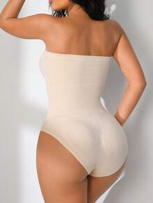 NudeFit Women's Seamless Strapless Bodysuit Shapewear Anti-Slip | Ditch Extra Shapewear | Waist Cincher, Tummy Control & Butt Lift Slimming Essential - Apricot - View 2