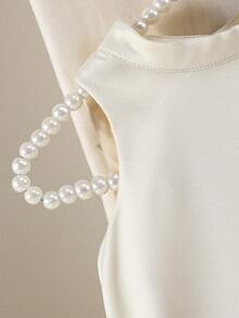 SHEIN Babygirl Cute & Elegant Apricot Floral Organza Sleeveless Loose Dress