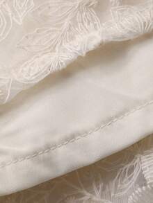 DAZY Young Girls Round Neck Party Birthday Lace Patchwork Puff Sleeve Birthday Dress Spring - Apricot - View 3