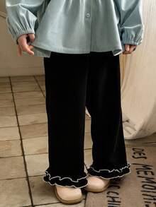 DAZY 女童休闲喇叭荷叶边裤