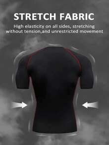 Manfinity Sport Corelite Bộ đồ thể thao nam in hình đầu hươu gồm áo thun và quần short, tay ngắn, bộ tập luyện, quần áo tập gym, quần áo thể thao nam, bộ đồ chạy bộ, bộ đồ tập gym, bộ đồ tập thể dục, áo nén thể thao nam. - màu đen - Xem 2