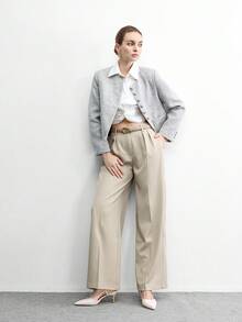 CUCCOO BIZCHIC 女士尖头杏色后系带正式派对通勤猫跟鞋 - 雪白色 - 查看 2