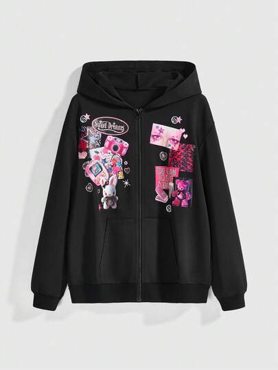 ROMWE Avant Damen Mode Punk Muster Sweatshirt