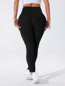 Velisys Seamless High Elasticity Sports Fitness Leggings, Black Tight Yoga Pants - Black - View 6