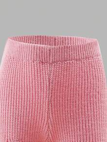 Sweetra Set nou la modă, versatil, drăguț, cu fundă, pentru fete, pulover și pantaloni evazați, 2 piese