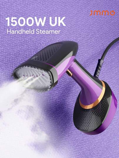 JMMO Portable Handheld Garment Steamer Iron, Travel Steamer, 1502 W Fabric Steamer-UK Plug, Ideal For Clothes & Home Use