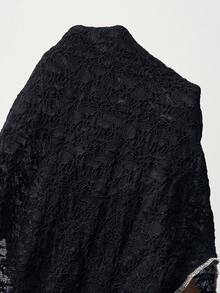 Bohemela 女士休闲纯色拼接针织蕾丝吊带背心，适合夏季、春季、度假、情人节、音乐节等场合。 - 黑色 - 查看 8